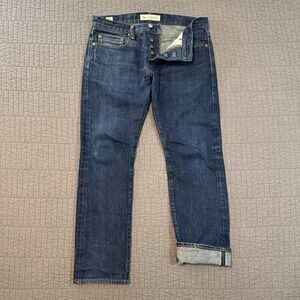 GAP Kaihara Japanese Selvedge Jeans Mens 31x28 (32x28) Blue Slim Fit Raw‎ Denim